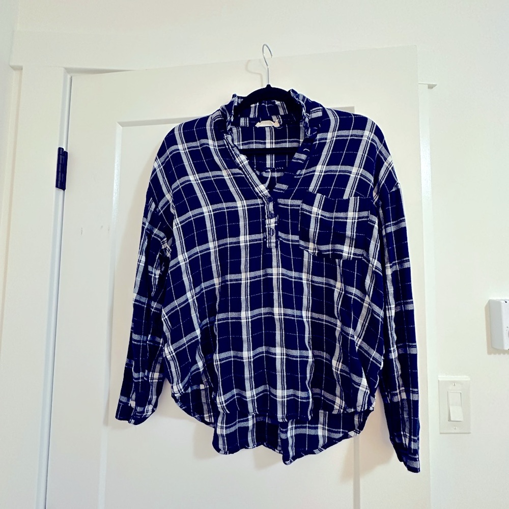 Nordstrom Blue and White Flannel